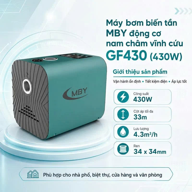 Bơm tăng áp biến tần MBY GF430 0.43KW