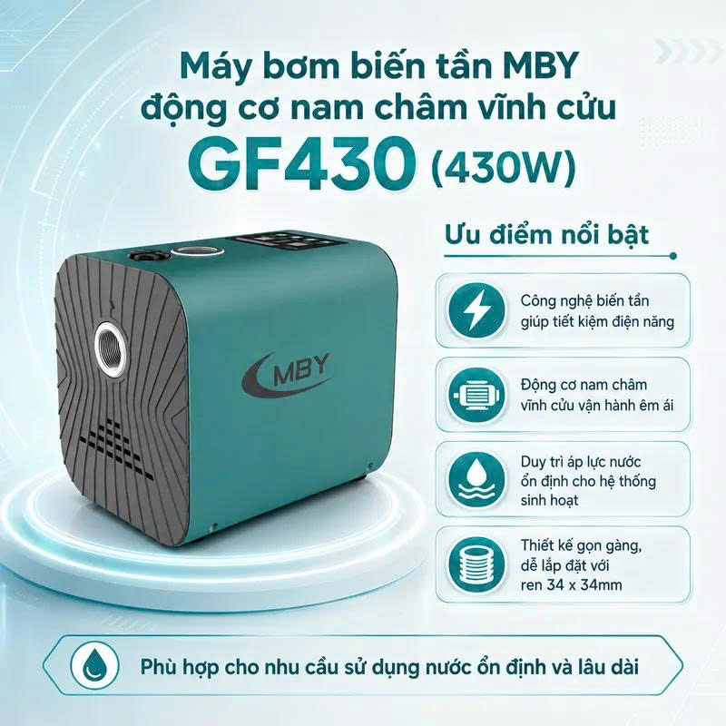 Bơm tăng áp biến tần MBY GF430 0.43KW