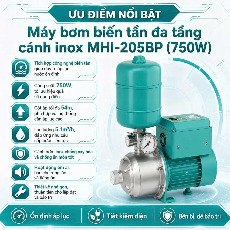Bơm tăng áp biến tần DENOR MHI-205BP