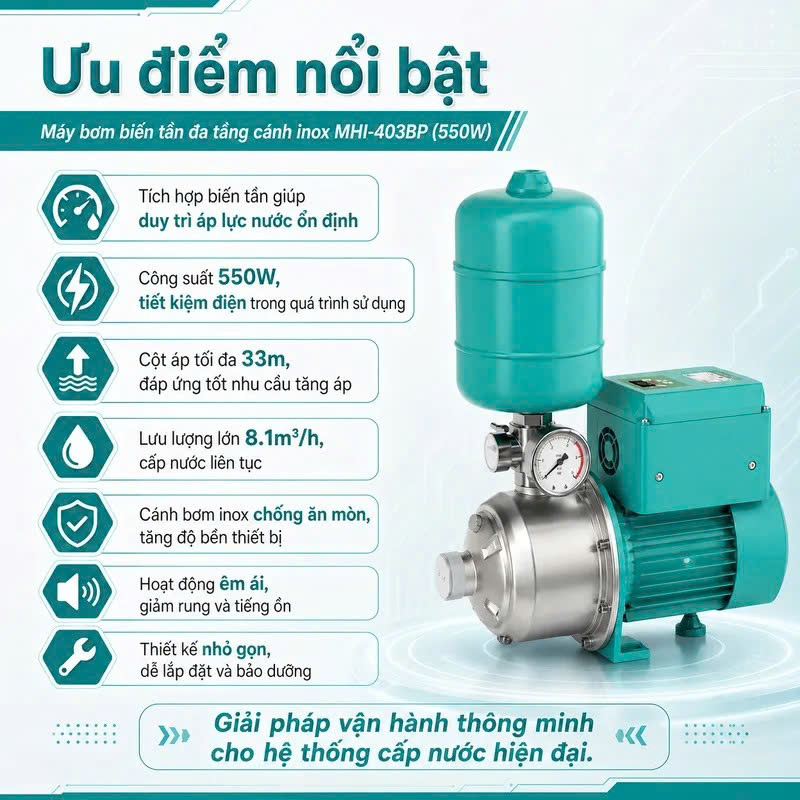 Bơm tăng áp biến tần DENOR MHI-403BP