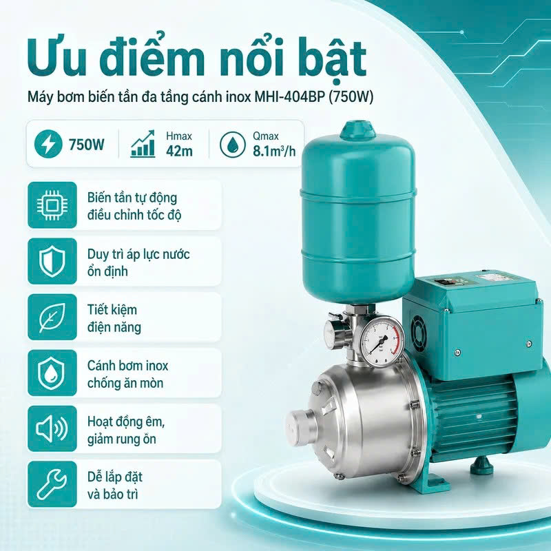 Bơm tăng áp biến tần DENOR MHI-404BP