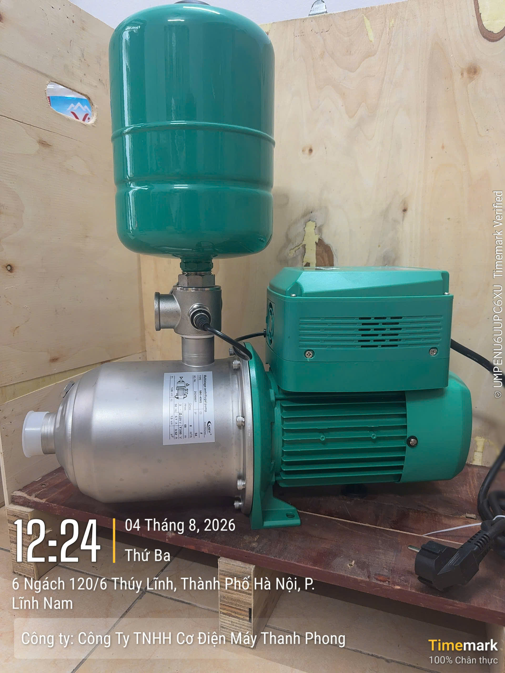 Bơm tăng áp biến tần DENOR MHI-405BP 1.1KW