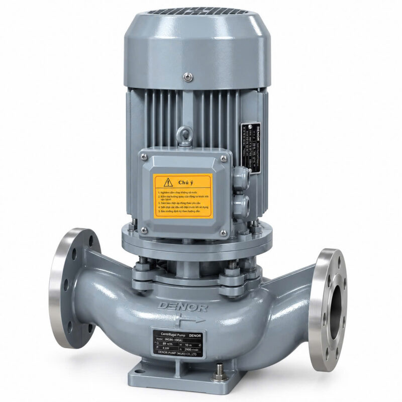 Bơm trục đứng inline inox DENOR IHG65-125(I) 5.5KW