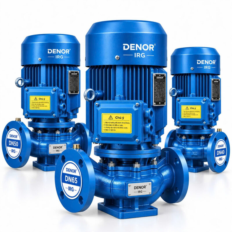 Máy bơm trục đứng inline DENOR IRG80-250 22KW