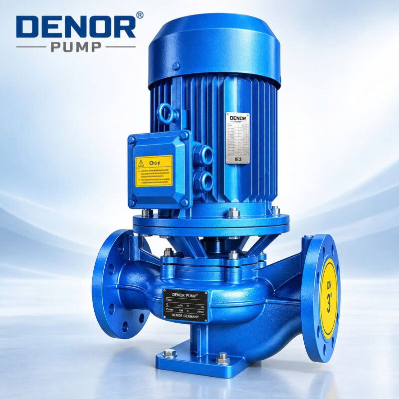 Máy bơm trục đứng inline DENOR ISG40-125 1.1KW