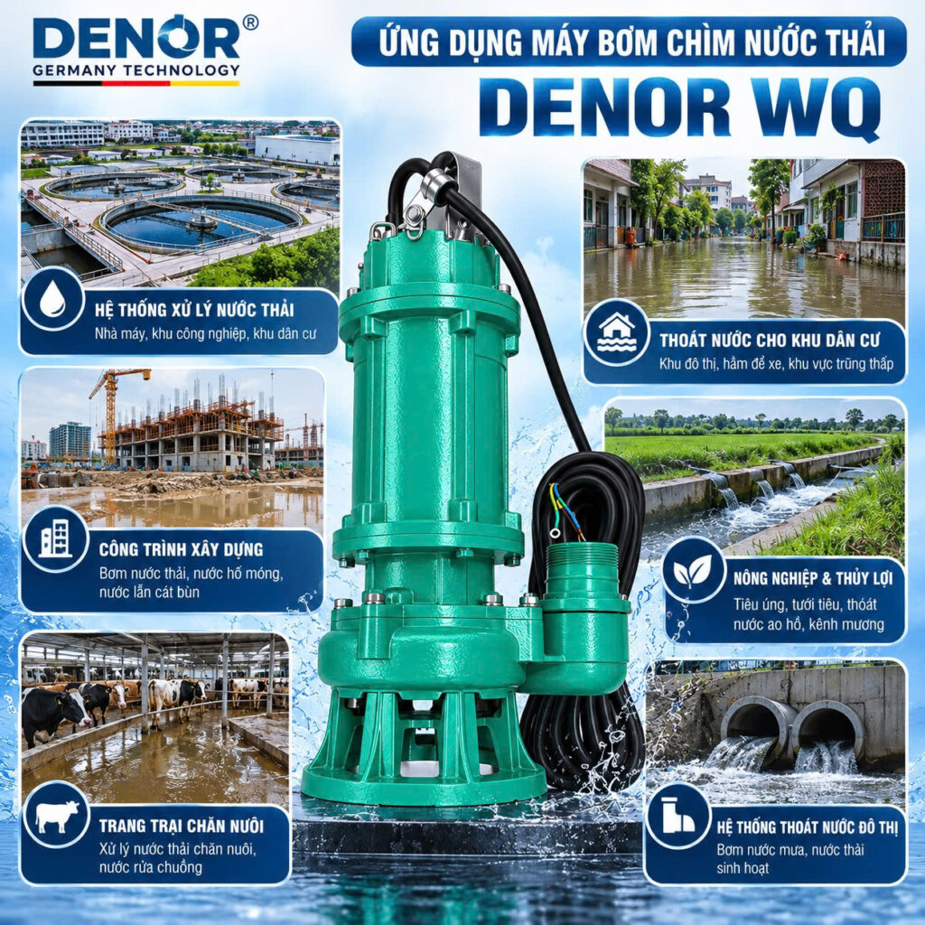 Ứng dụng của bơm chìm DENOR 50WQ10-10-0.75