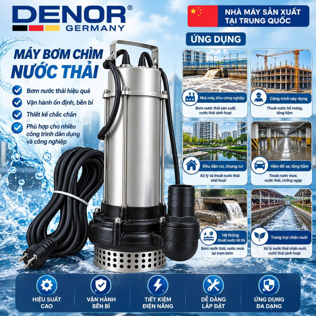 Ứng dụng của bơm chìm nước thải DENOR QDX