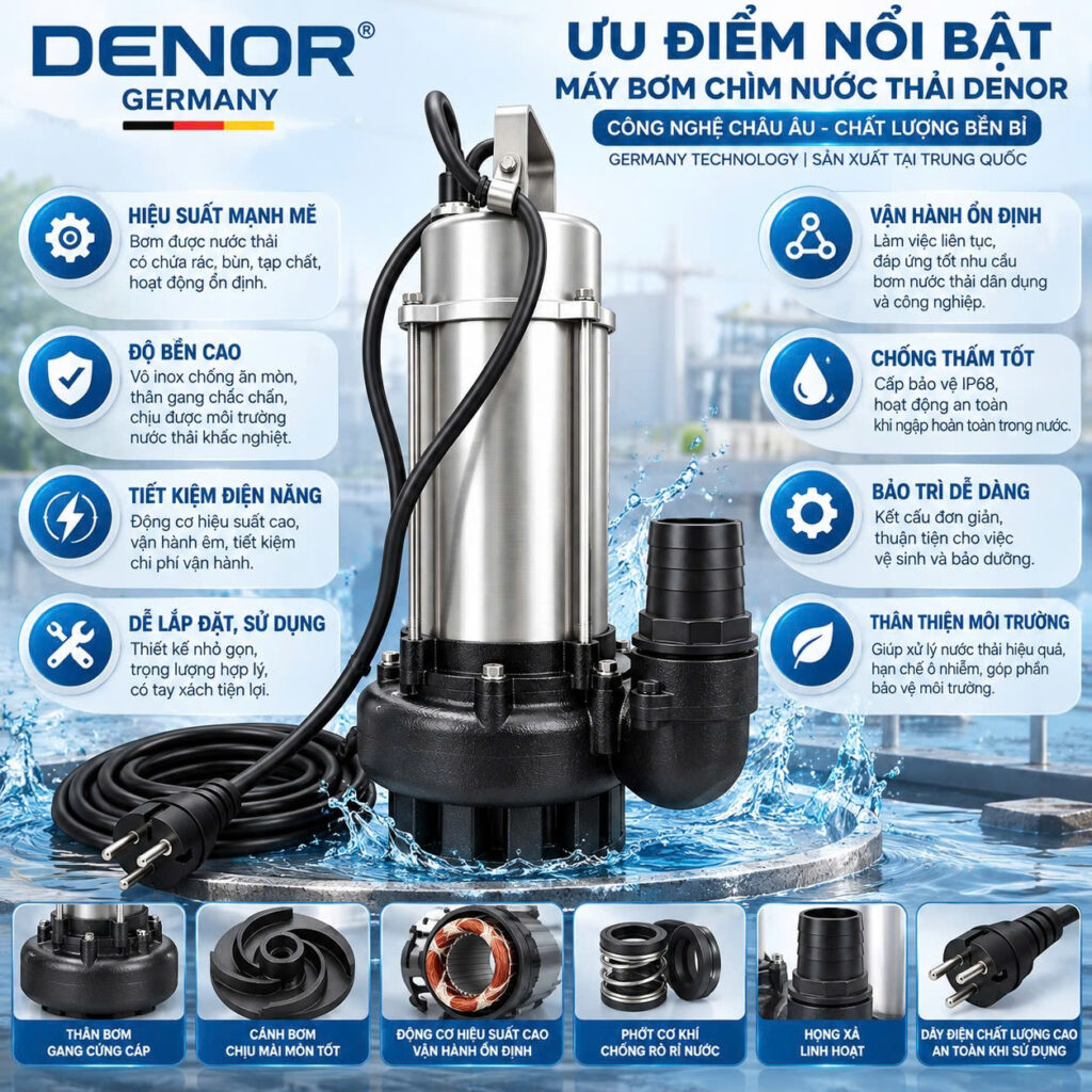 Ưu điểm của bơm chìm lưu lượng DENOR QDX